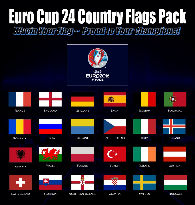 2016 European Football Flags Pack