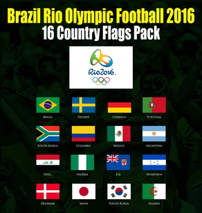 Brazil Rio Olympic 2016 Football Flags Pack
